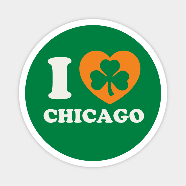 Chicago St Patricks Day Irish Pride Shamrock Heart Magnet by PodDesignShop